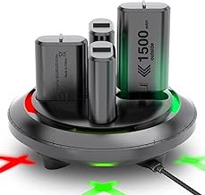 Rechargeable Battery Pack for Xbox One/Xbox Series X|S, Davlon 4 x 1500 mAh Xbox One Controller Battery Pack and Charger Station for Xbox One/S/X/Elite/Xbox Series X|S
