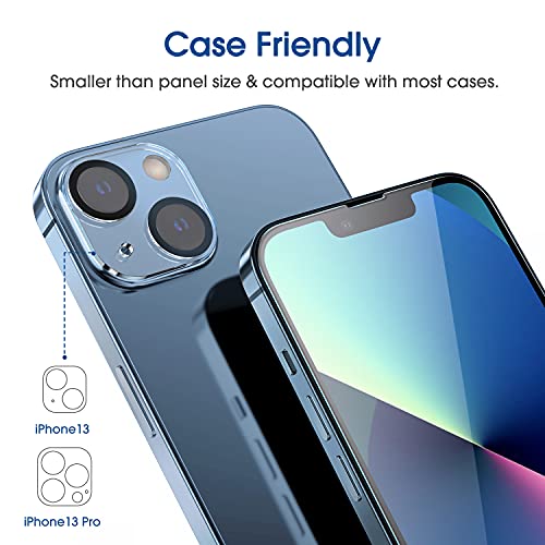 Image of amFilm Screen Protector OneTouch Compatible with iPhone 13, iPhone 13 Pro (6.1 inch, 2021) Tempered Glass and Camera Lens Protector, Edge to Edge Full Coverage Easy Installation Kit, Plastic, 2+2 Pack