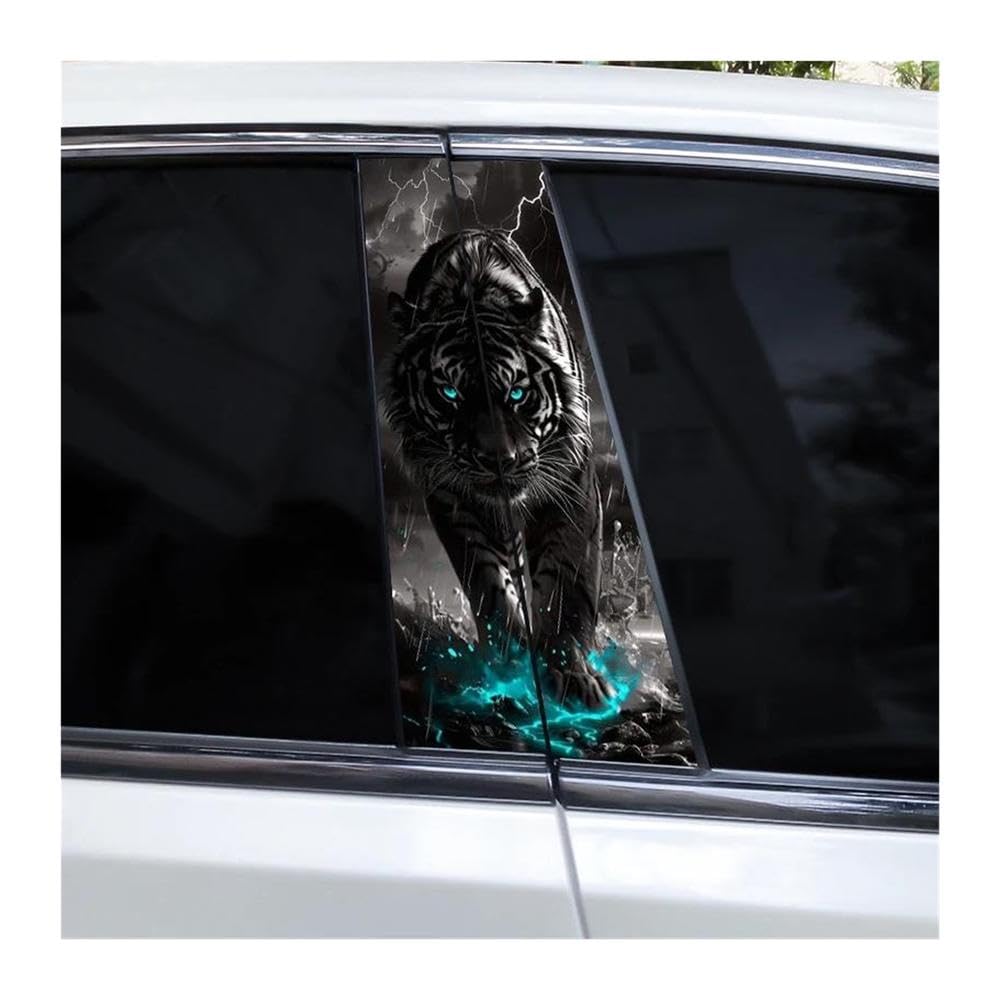 Body Parts 2pcs Animal Tiger Car B Pillar Sticker Animal Style Car Door Pillar Decal(H)