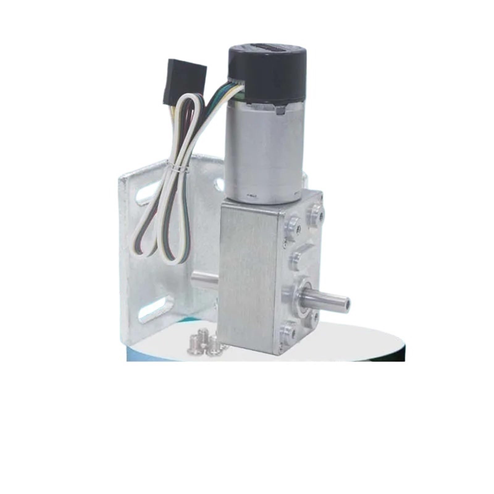 JGY370 przekładnia ślimakowa 12 V/24 V, podwójny wał, wysoki moment obrotowy, niski poziom hałasu, reduktor kąta prostego, robotyka, drukarka 3D (uchwyt silnikowy, 23R-24V)