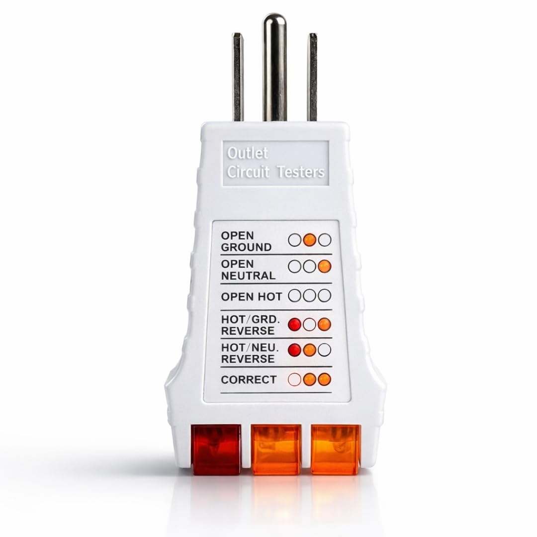 Outlet Tester for Grounding Products - Test Receptacles & Sockets for Proper Wiring - Simple Tool for Electrical Assessment