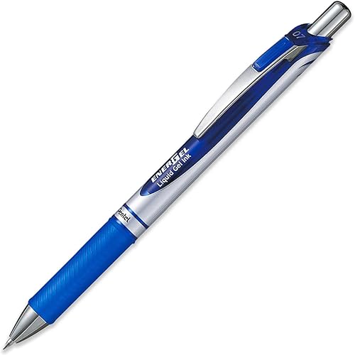 Miniatura 3 de Pentel EnerGel XM BL77 - Bolígrafo retráctil de tinta de gel líquido, 0.028 in, 54% reciclado, tinta azul, paquete de 12 pulgadas, cartera