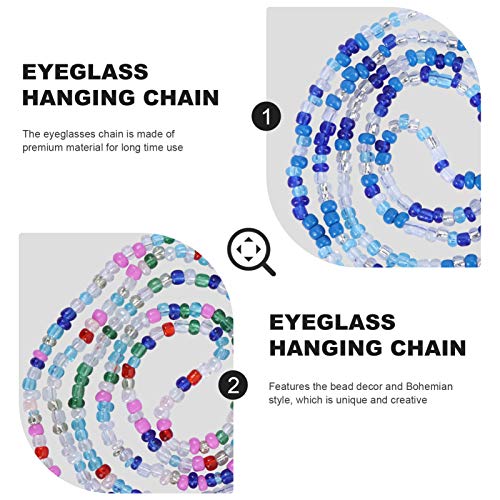 ABOOFAN 3 peças de corrente com contas para óculos de sol, cordão boêmio para óculos de sol, cordão