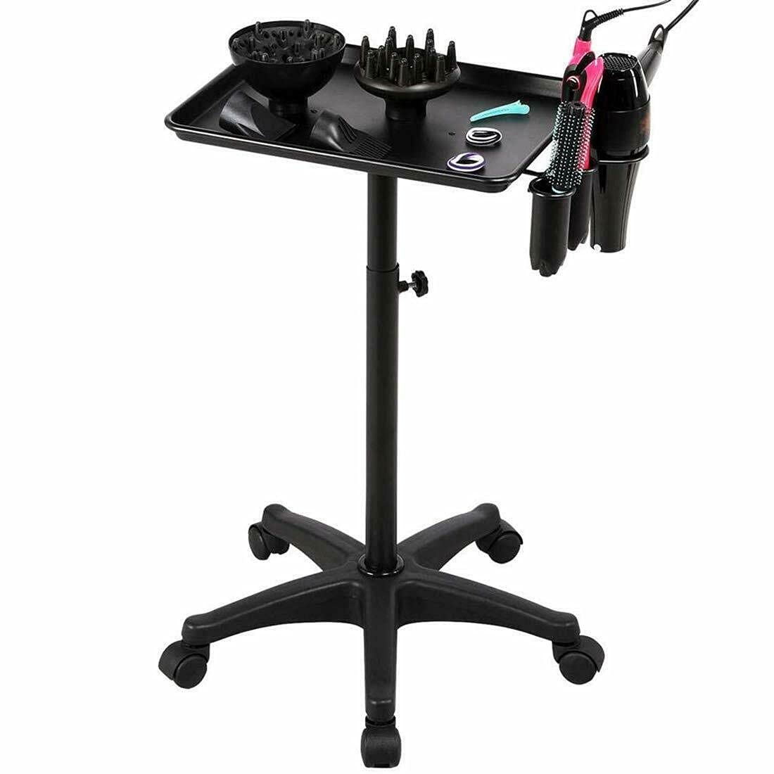 Cosmetic Trolley, Height-Adjustable Hairdressing Trolley, Beauty Salon Trolley, Portable Equipment Trolley, Hairdresser Trolley, Work Trolley, Control Trolley for Beauty Instruments (Black)