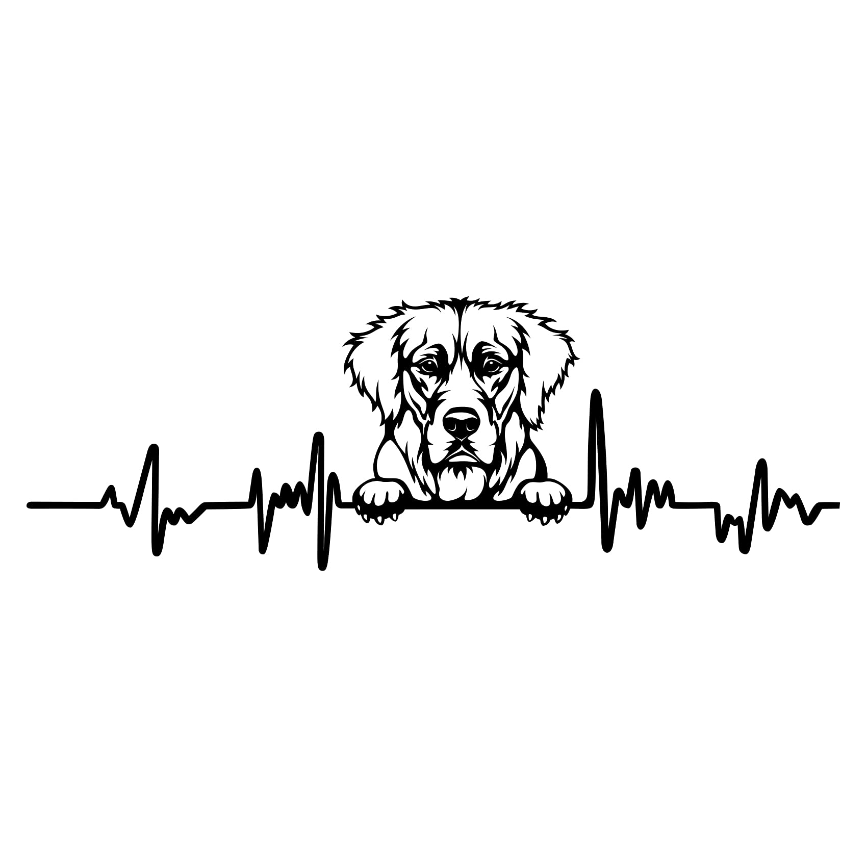 Finest Folia Decorative Sticker for Car, Fridge, Laptop, Width 27 cm, K150, Glossy Black, 12 Golden Retriever