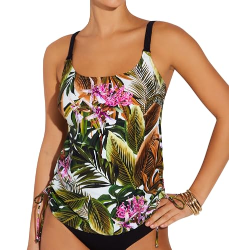 Tankini Green Tropics Yara Olive idéal pour vos séances de bronzage et spas de luxe