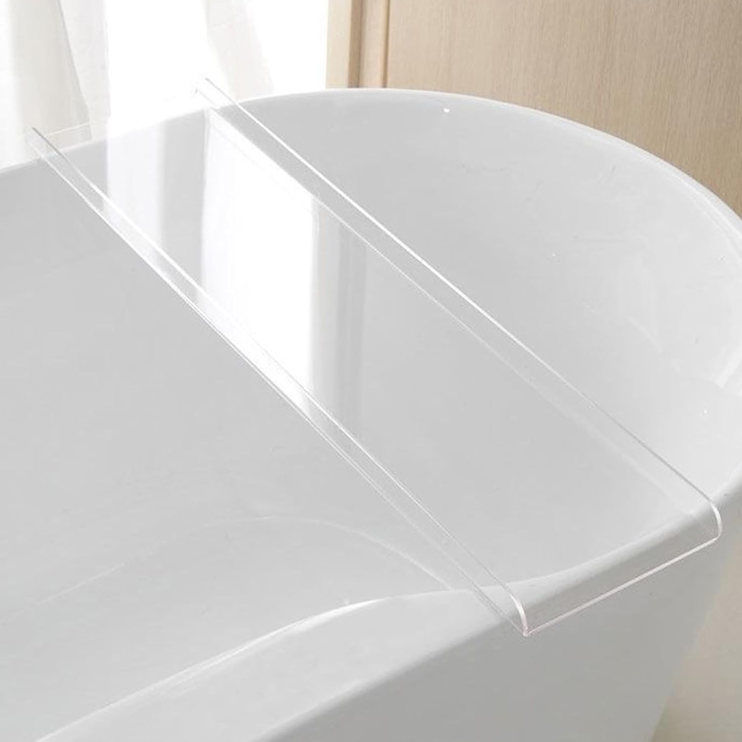 Acrylic Bathtub Caddy Tray, Clear Bath Tub Holder, Bath Tub Tray Table for Bathroom, Luxury Bathroom Organizer Accessory,Clear,100cm/39.4in