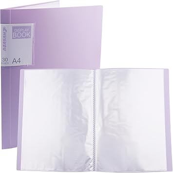 A4 Binder with Plastic Sleeves,Presentation Folders with 30 Pocket Clear Sheet Protectors, Display 60 Pages Book, Presentation Book for Artwork, Document Organizer BinderColorPurple