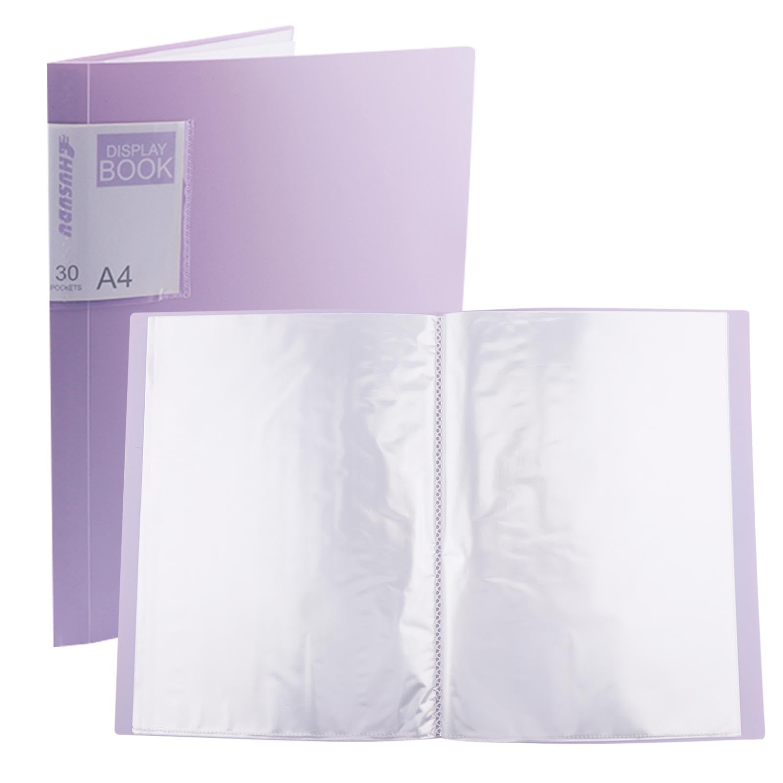 A4 Binder with Plastic Sleeves,Presentation Folders with 30 Pocket Clear Sheet Protectors, Display 60 Pages Book, Presentation Book for Artwork,