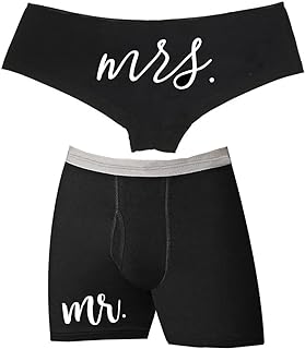 Southern Sisters Matching Boyshort Boxer Underwear Just Married Couples Mr Mrs