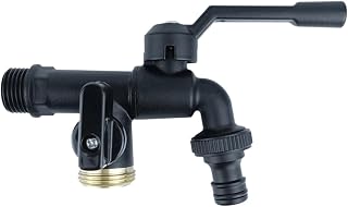 jardim 2 vias,Ferramentas jardim anticongelante latão preto ao ar livre 1/2 polegada | Divisor mangueira jardim latão preto, divisor mangueira para Buniq