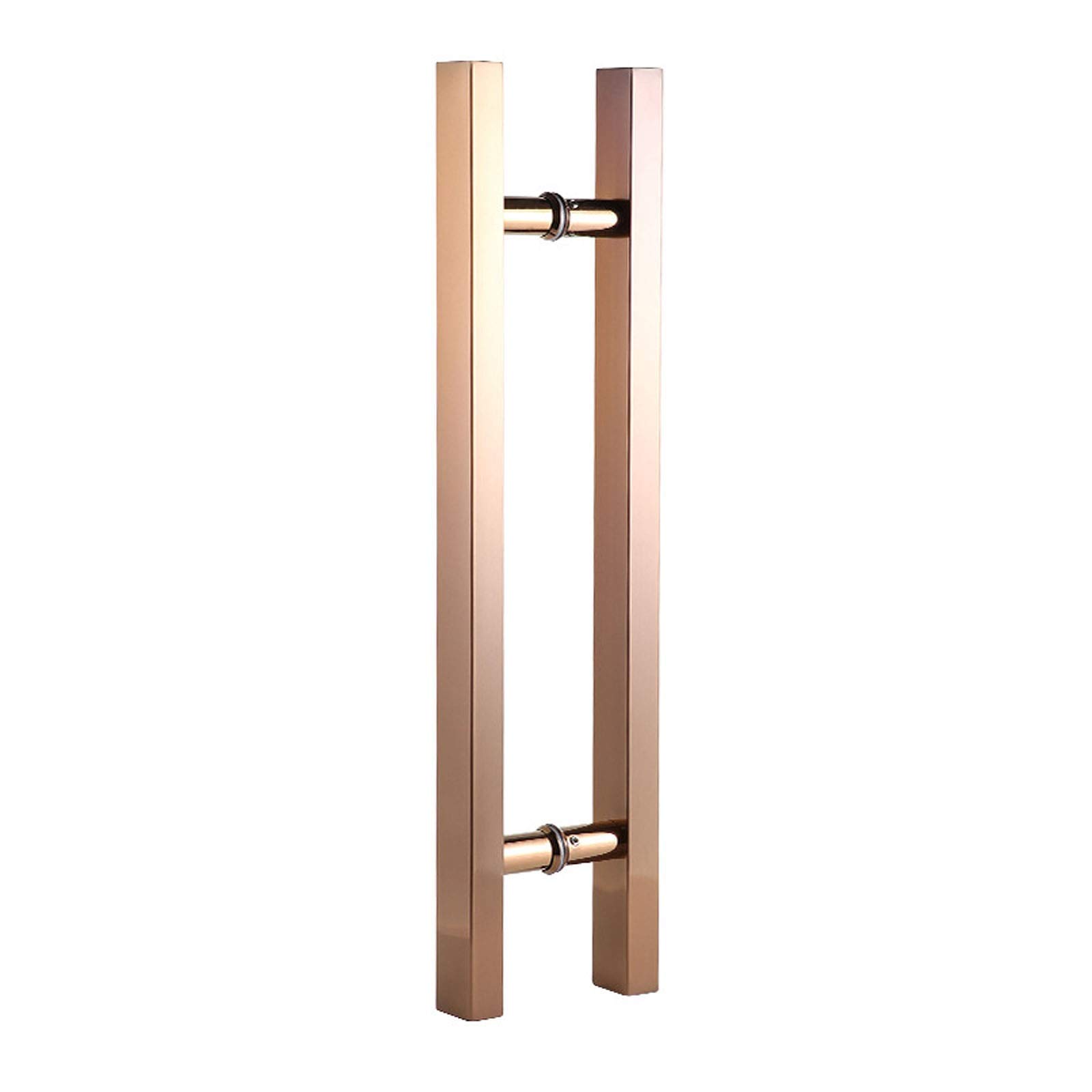 Poignées de porte en verre carrées CHEWYNP en acier inoxydable robuste, tube 25 * 38 mm