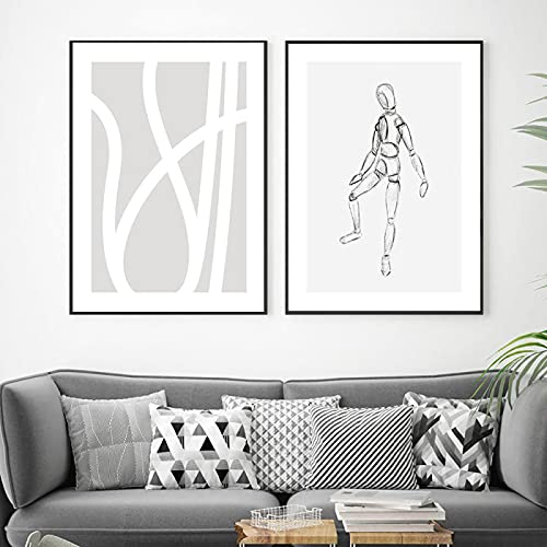 Mannequin croquis affiche abstrait haut de gamme sans cadre