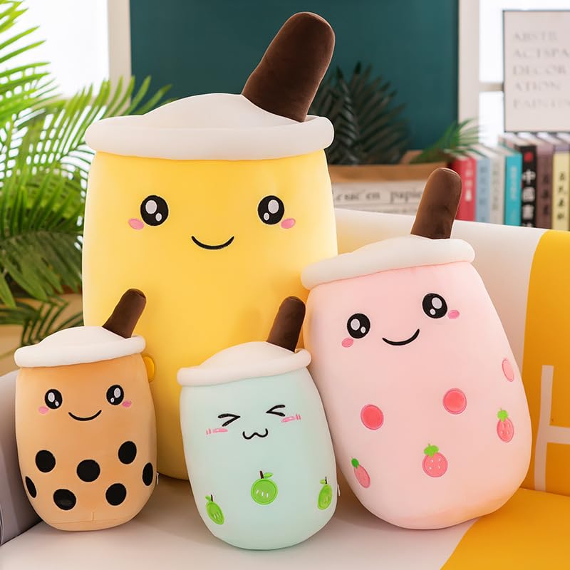 Niedliche Milchtee-Figuren PlüSchtier, Boba Tea Kuscheltier Stofftier, Geschenk FüR Kinder (70cm,Rosa-B)