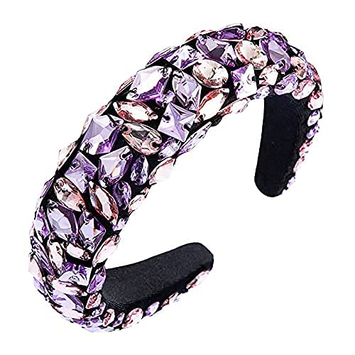 Bejeweled Rhinestone Padded Headbands For Girls Velvet Padded Diamond Headbands For Women Party Wedding Fashion Bejewelled Hairband Headpiece Hair Accessories