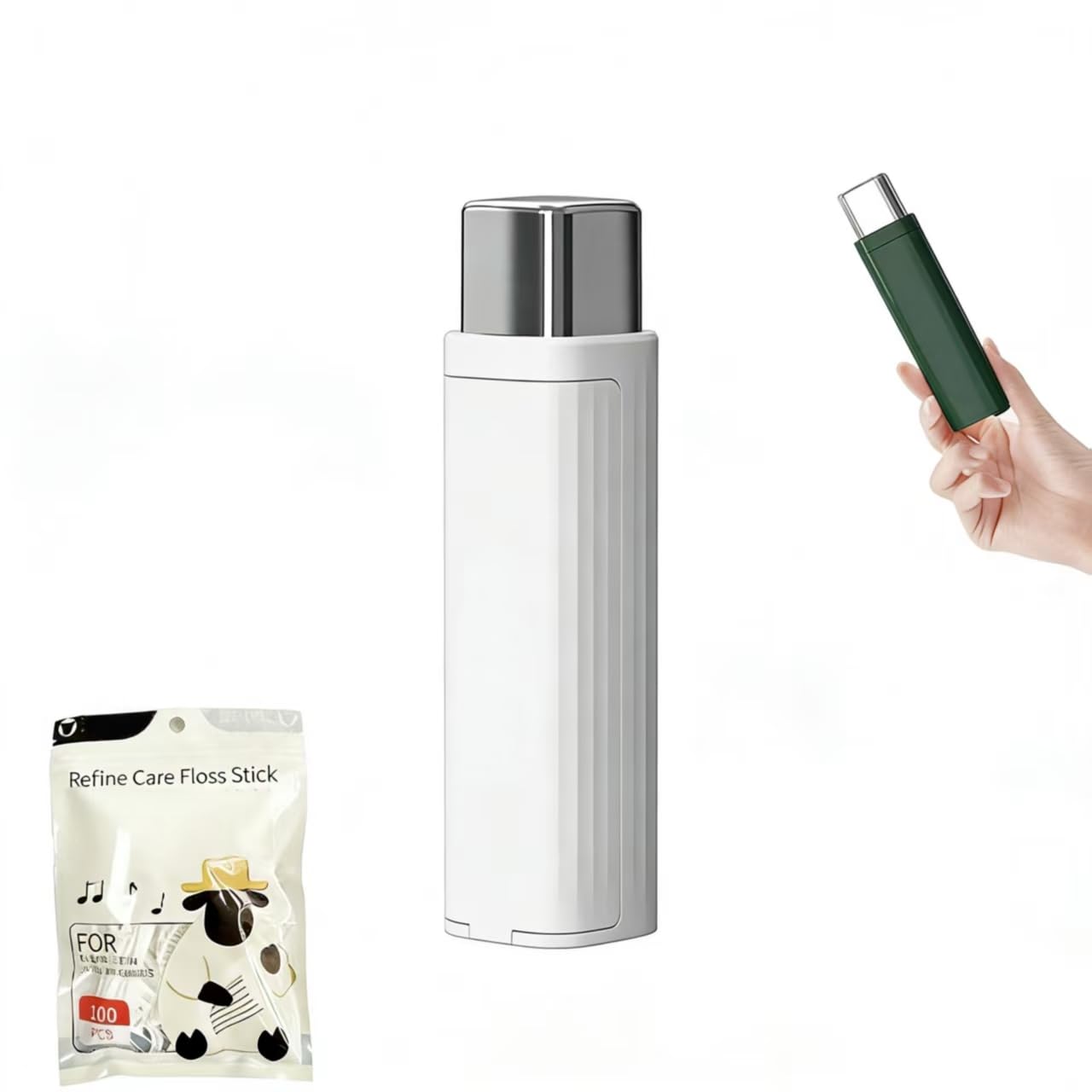 Portable Floss Dispenser, White, 1 Pcs