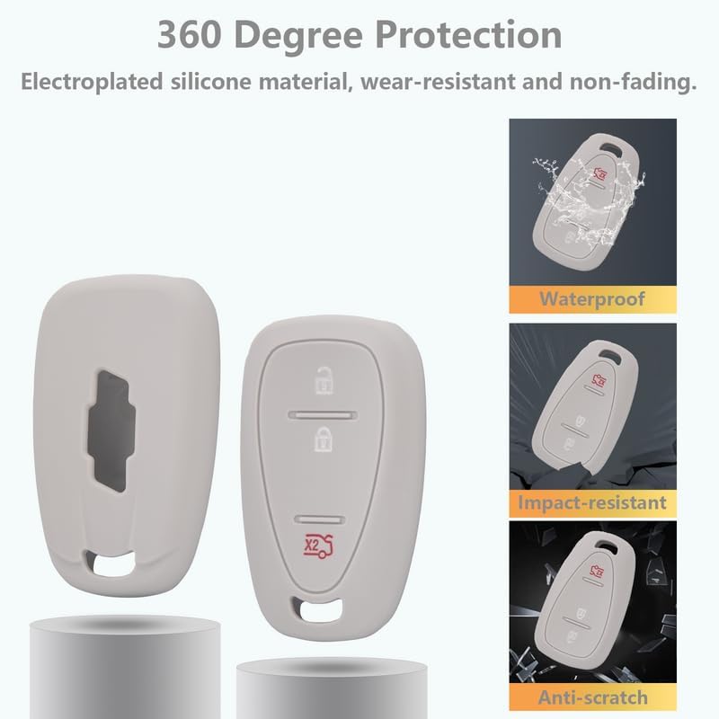 Miniatura 2 de Protector de silicona para llavero, compatible con Chevrolet Equinox Malibu Traverse Chevy Trax 2016-2021, accesorios para automóvil, funda para
