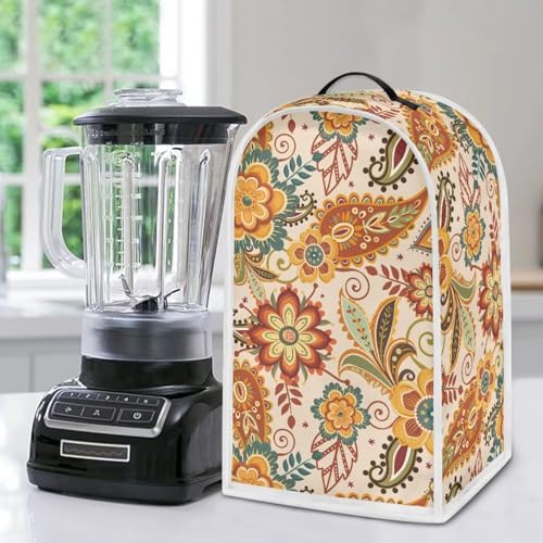 Image of Talayituse Paisley Flower Print Blender Dust Cover, Fingerprint Protection Cover for Stand Mixer or Coffee Machine, Home Kitchen Appliance Covers for Stain Dust Resistant Supplies