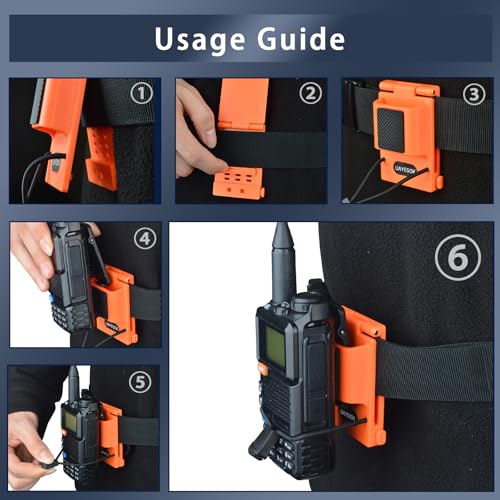 image for UAYESOK Quick-Release Walkie Talkie Belt Holder, Adjustable Ham Two-Wa
