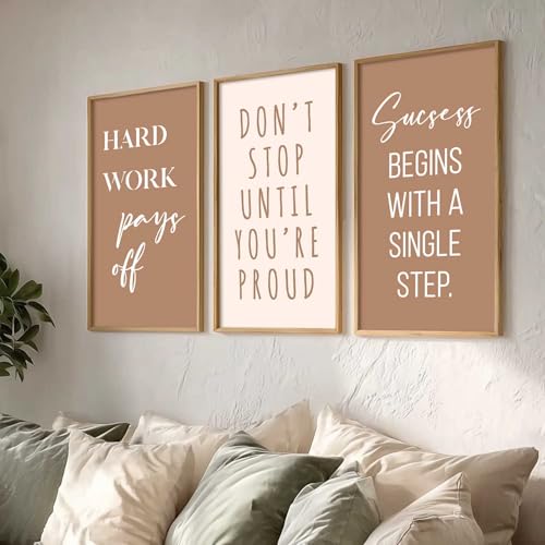Image of kotart - Motivational Frames For Wall Hanging | Quotes Wall Hanging Painting For Wall Decor | Motivational Quotes Poster With Frame | Quotes Wall Decor Poster With Frames Set of 3 (10x19 inch, C)