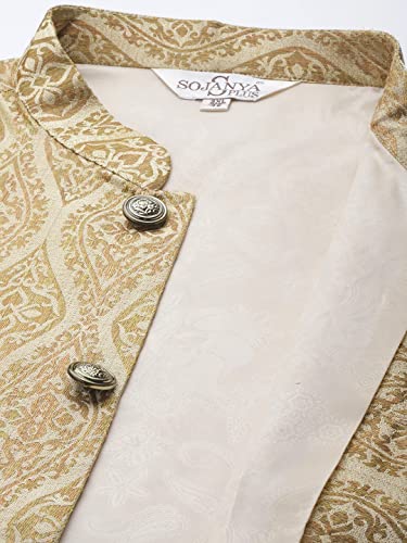 Image of SOJANYA Men Kurta Pyjama With Nehru Jacket
