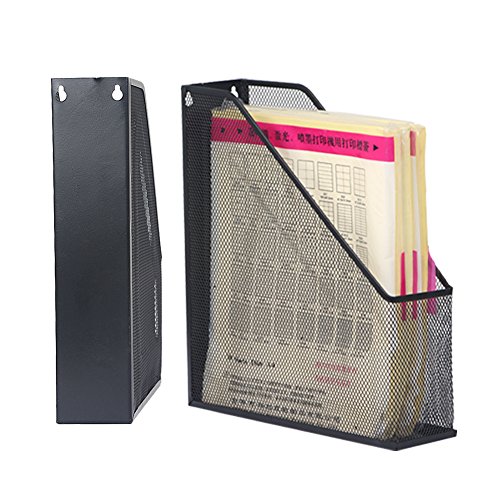 Porte-revues en métal Noir en maille filet Organiseur de bureau Document File Rack, Lot de 2u00a0par Yier