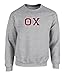 Fashion Greek Theta Chi Twill Letter Crewneck Sweatshirt Red XXL