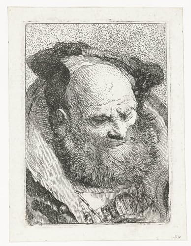 Tableau mural vieil homme à barbe Domenico impression d'art vintage 60x90cm