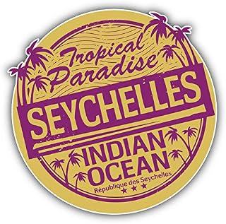 KW Vinyl Magnet Seychelles Indian Ocean Stamp Travel Truck Car Magnet Bumper Sticker Magnetic 5"