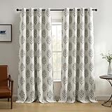 Elrene Home Fashions Navara Medallion Room-Darkening Window Curtain, Single Panel, 52' x 95' (1 Panel), Grey