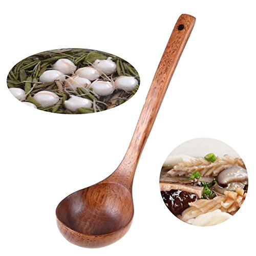BleuMoo 1Pcs Natural Wood Wooden Spoon Soup Rice Dinner Tool Cooking Spoons Kitchen