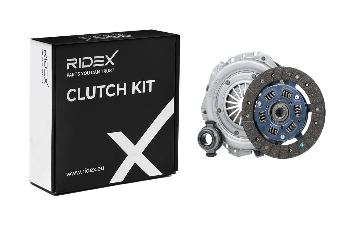 RIDEX 479C0006 Kit de embrague con placa de apriete de embrague con apoyo con plato de embrague con cojinete de desembrague Compatible con PEUGEOT 206 Fastback 2A/C