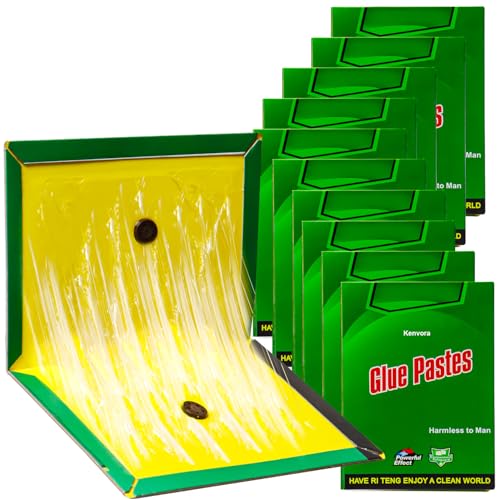 Trampa Pegajosa - 10 Piezas 31.5 CM x 21 CM, Fuerte Adhesividad, Múltiples Métodos de Plegado, Eficacia Continua, Fácil de Usar, Adecuado para Uso en Interiores y Exteriores