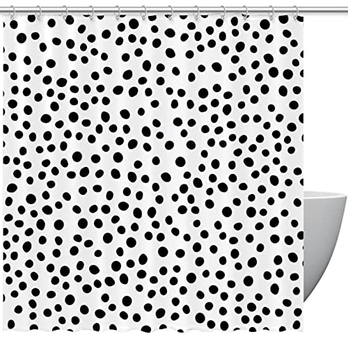 Rideau de douche style gribouillis noir et blanc pour une salle de bain moderne et étanche - 2
