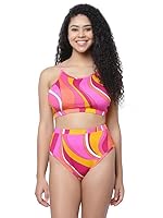 Cukoo Padded Pink Printed Bikini