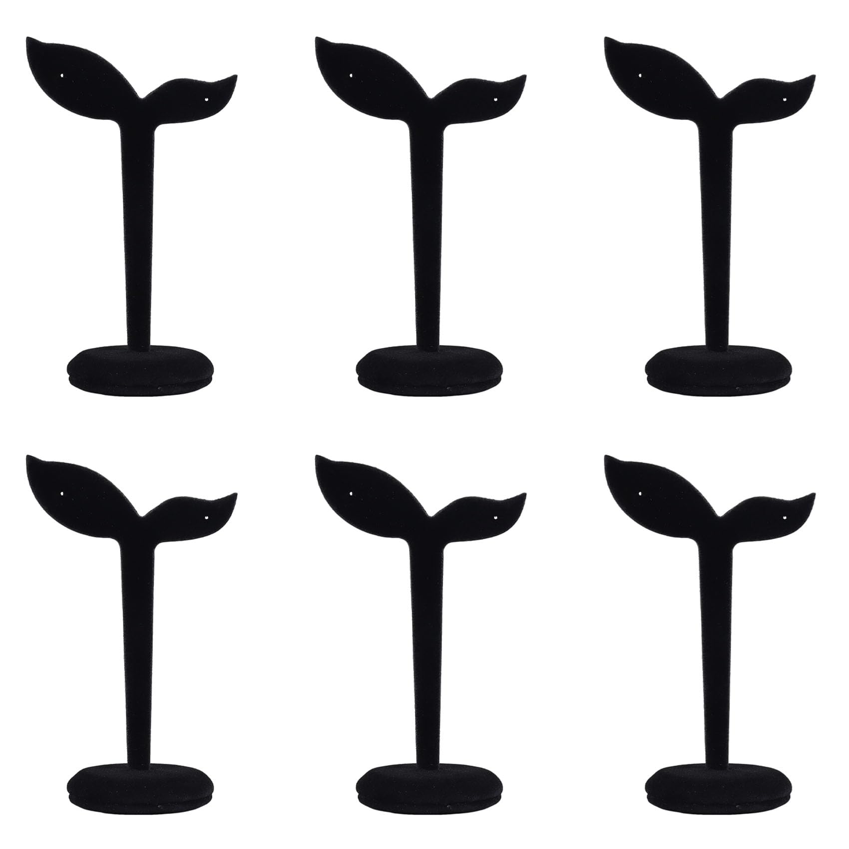 Vjsujehgy 6X Velvet Earring Display Stand Props Stud Earrings Holder Rack Storage 12CMx7CM(Black)