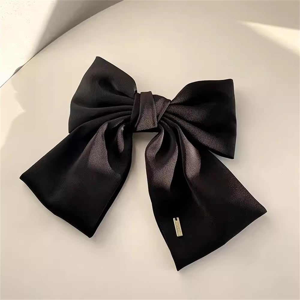 蝶結び ヘアクリップ レディース リボン ヘアクリップ シンプル リボンヘア ブラック お茶会 卒業式 髪留め