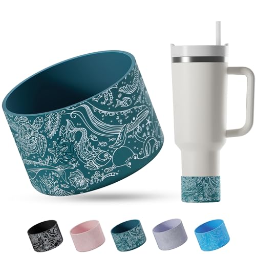 Image of REUZBL Protective Silicone Boot Sleeve for 12-40 oz Hydro Flask Insulated Water Bottles, Protect Our Oceans, Anti-Slip Bottom Cover