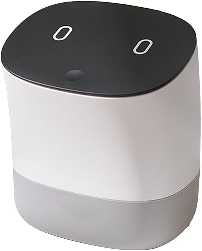 Cesta de basura pequeña, papelera de escritorio pequeña ecológica, desmontable multiusos con tapa para el hogar (blanco)