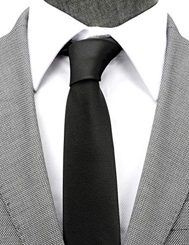 Image of Skinny Solid Ties for Men, 2.5 inch Slim Plain Neckties 4-Pack