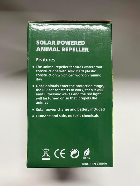 Ultrasonic Animal Repellent Solar Cat Repellent Outdoor Ultrasonic Deer Repellent Outdoor for Yard, Solar Coyote Deterrent Devices with Motion Detection for Farm 333