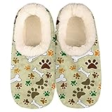 Paw Print Slippers for Women Mens, Animal Footprint Winter Warm Soft Coral Fleece Fuzzy House Slippe