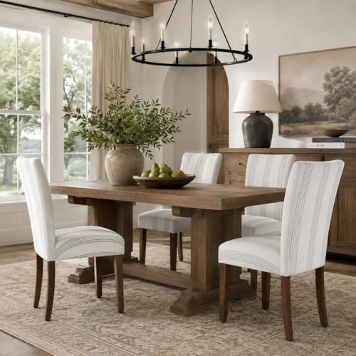 Image of HomePop Parsons Dining Chair - Brown Stripe (Set of 2)