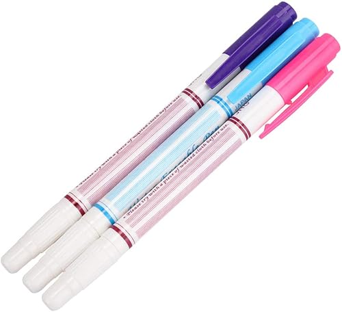 Miniatura 2 de Pluma borrable de agua, 3 unidades, rotulador, paño, eliminación de aire, suministros de pluma, accesorios, nociones, doble cabeza, marcado,