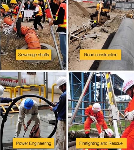 Confined Space Aluminum Tripod, Rope Rescue Tripod with Self-Lock Device 1200lbs/ 1800lbs/ 2600lbs Winch, Safety Fire Rescue Tools Derrick Crane for Manhole/ Tunneling/ Cable Trench ( Color : 1200lbs