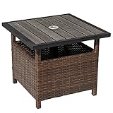 Sundale Outdoor Patio Umbrella Stand All Weather Wicker Rattan Umbrella Table Garden Furniture Deck Pool Table