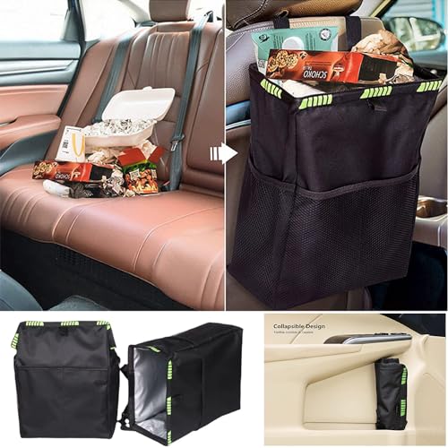 MEISO Autositz Organizer, Oxford Stoff Wasserdicht Autositz Rücksitz Organizer mit iPad/Tablet Tasche, 10L Groß Kapazität Autositz Organizer, Zusammenklappbare Tragbarer Auto Mülleimer