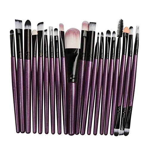 Makeup Brush Set, Professional Makeup 20Pcs Tools Premium Synthetic Foundation Powder Blush Shadow Brushes Concealers Eye Cosmetics Make Up Brushes Kit Beginner Full Set (Purple+black)