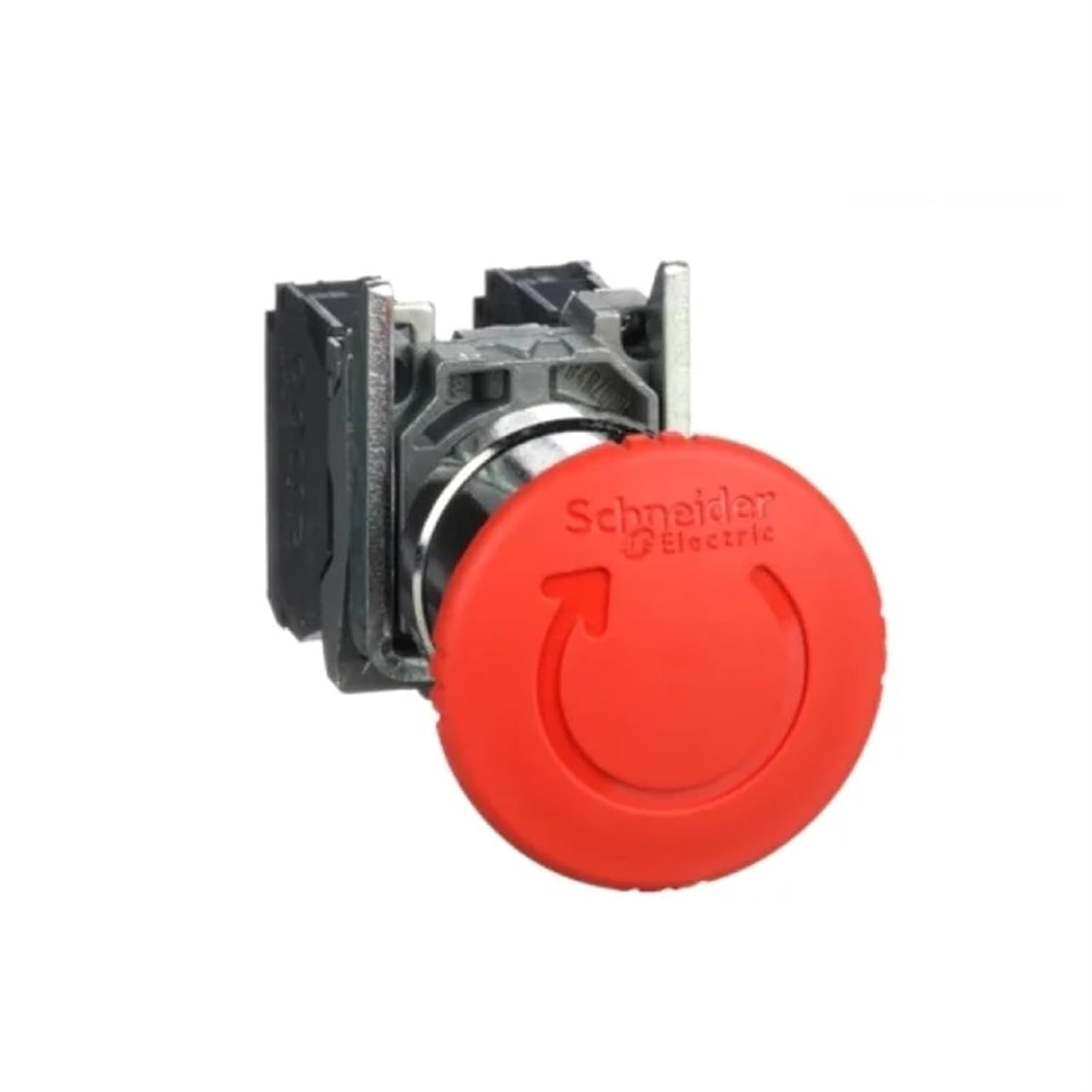 Emergency Stop Button Ø 22-Mushroom Head Ø 40 Red-Rotation Release One Normally Open One Normally Closed Nickel-Plated Metal