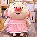 MissW Cartoon Piggy Plush Doll Doll Cuscino Bambini Ragazze Regali Cuscini per Divani Bambini Giocattoli di Peluche Decorazioni per La Camera dei Bambini Beige Rosa